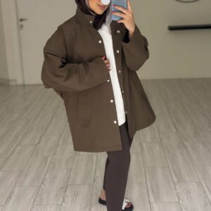 Brown oversized Jacket - الصورة 7